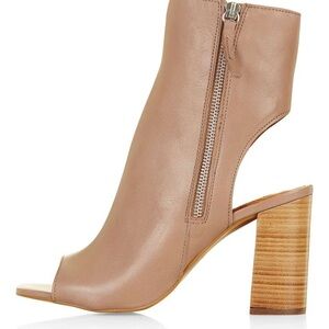 Topshop Taupe Heeled Ankle Boots